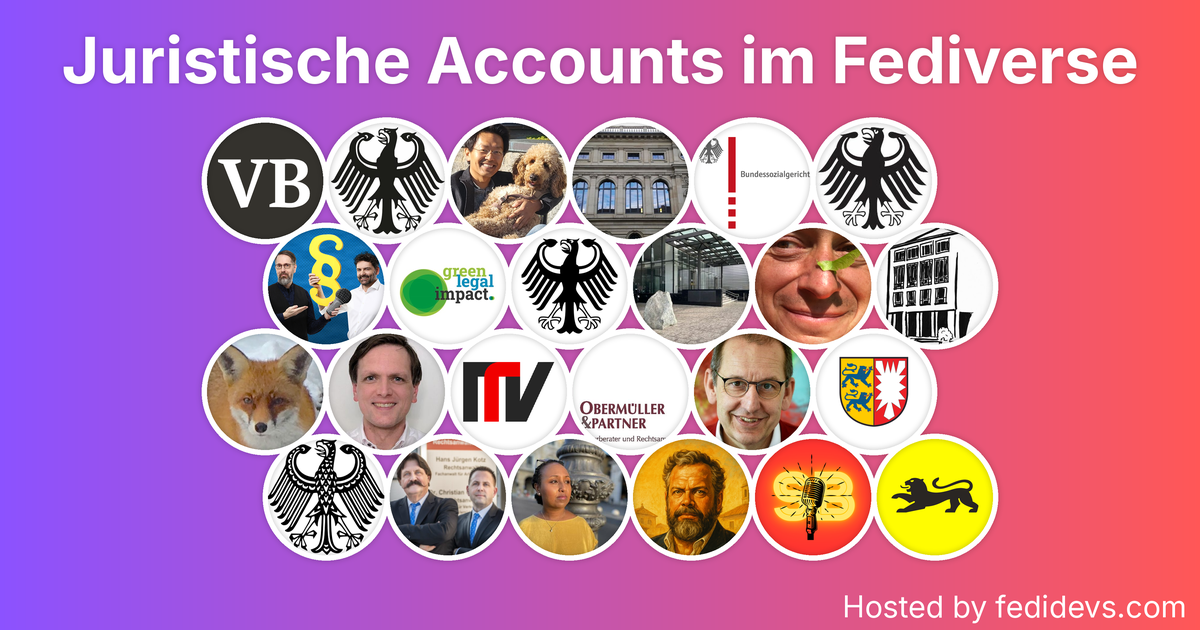 Juristische Accounts im Fediverse - Mastodon Starter Pack