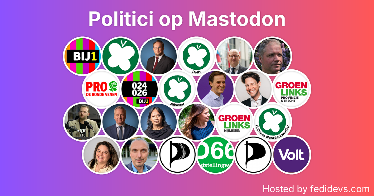 Politici op Mastodon - Mastodon Starter Pack