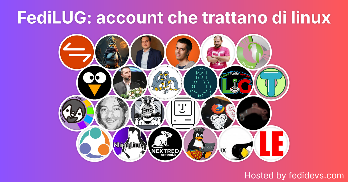 FediLUG: account che trattano di linux - Mastodon Starter Pack