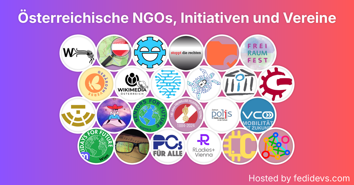 Österreichische NGOs, Initiativen und Vereine - Mastodon Starter Pack