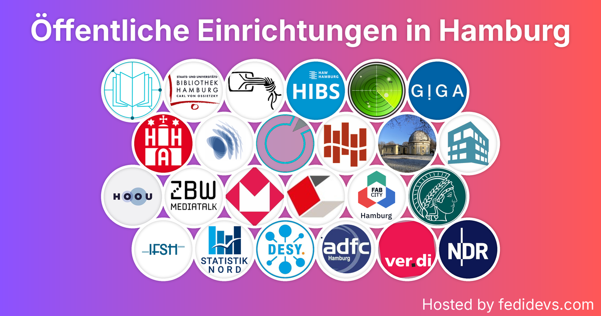 Öffentliche Einrichtungen in Hamburg - Mastodon Starter Pack