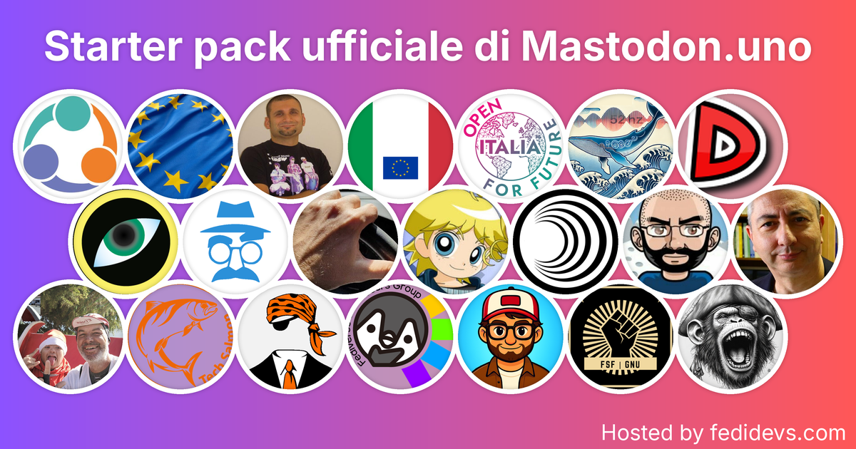 Starter pack ufficiale di Mastodon.uno - Mastodon Starter Pack